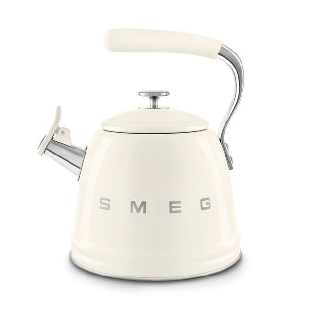 Smeg WKF01CR 50's Retro Style Whistling Kettle 2.3 Litre - Cream - S/S STOVE TOP KETTLES - Beattys of Loughrea