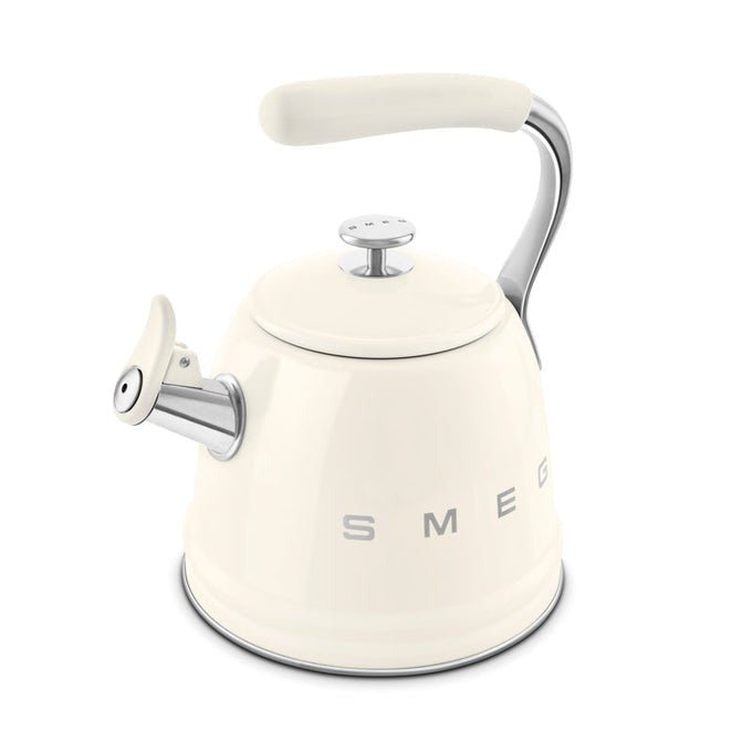Smeg WKF01CR 50's Retro Style Whistling Kettle 2.3 Litre - Cream - S/S STOVE TOP KETTLES - Beattys of Loughrea