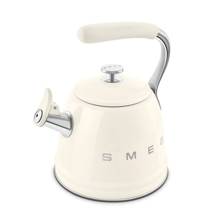 Smeg WKF01CR 50's Retro Style Whistling Kettle 2.3 Litre - Cream - S/S STOVE TOP KETTLES - Beattys of Loughrea