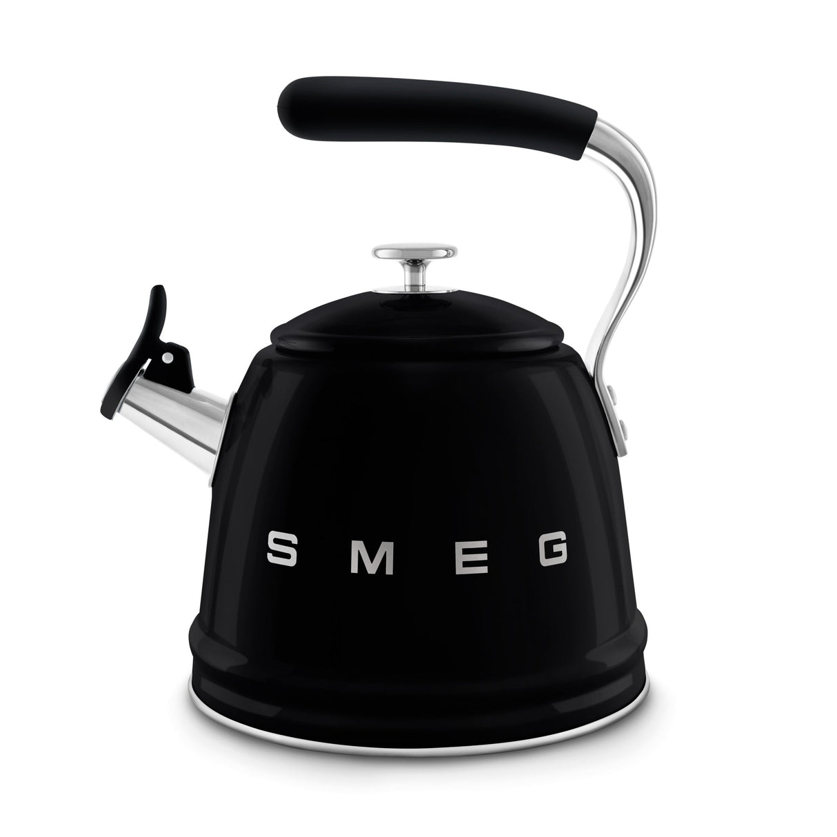 Smeg WKF01BL 50's Retro Style Whistling Kettle 2.3 Litre - Black - S/S STOVE TOP KETTLES - Beattys of Loughrea