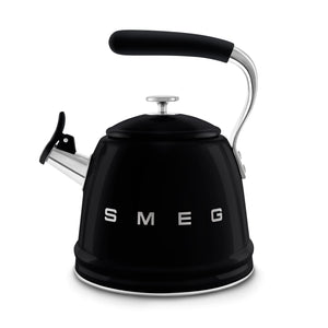 Smeg WKF01BL 50's Retro Style Whistling Kettle 2.3 Litre - Black - S/S STOVE TOP KETTLES - Beattys of Loughrea