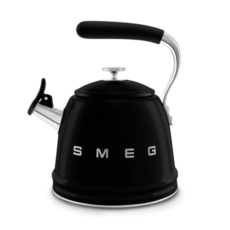 Smeg WKF01BL 50's Retro Style Whistling Kettle 2.3 Litre - Black - S/S STOVE TOP KETTLES - Beattys of Loughrea
