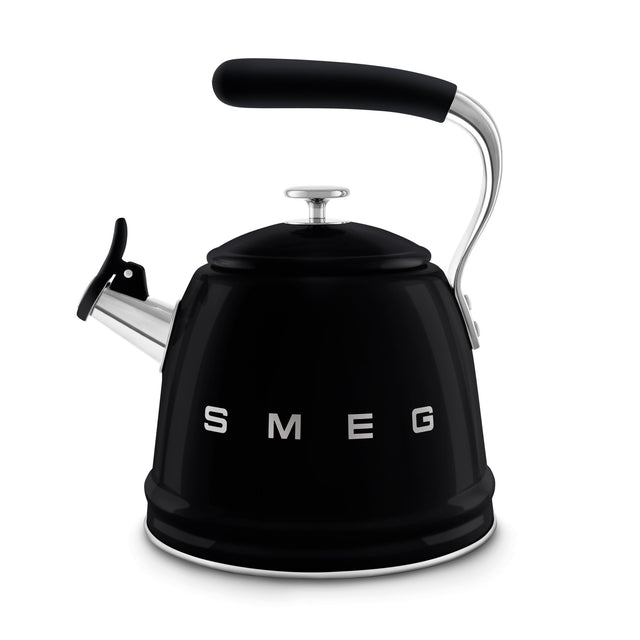 Smeg WKF01BL 50's Retro Style Whistling Kettle 2.3 Litre - Black - S/S STOVE TOP KETTLES - Beattys of Loughrea