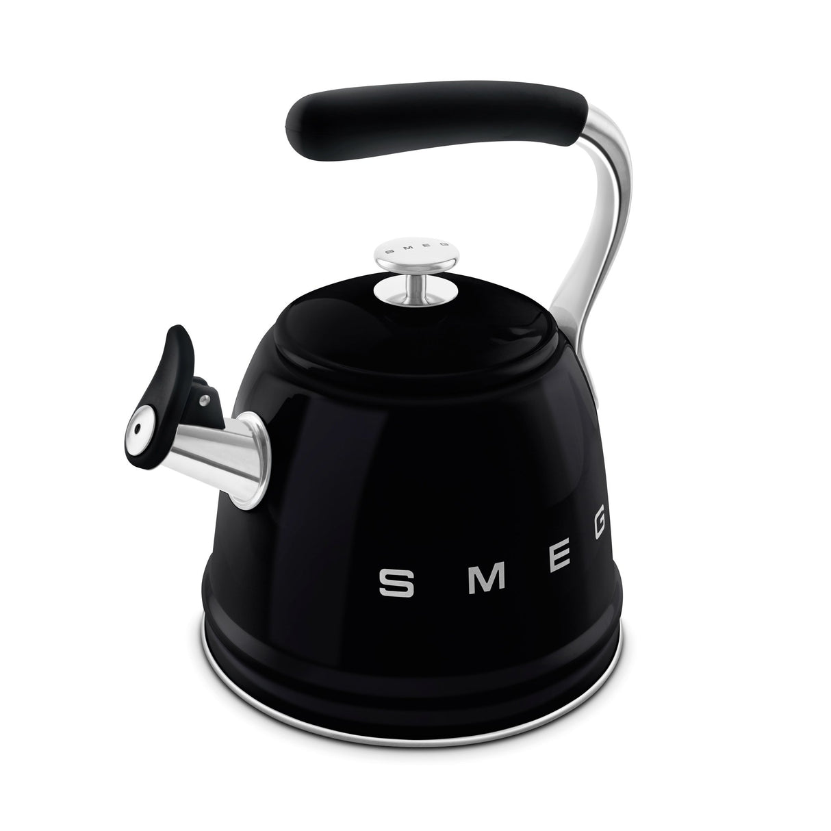 Smeg WKF01BL 50's Retro Style Whistling Kettle 2.3 Litre - Black - S/S STOVE TOP KETTLES - Beattys of Loughrea