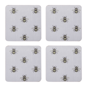 Creative Tops Bee Print Pack of 4 Premium Coasters - TABLEMATS/COASTERS - Beattys of Loughrea