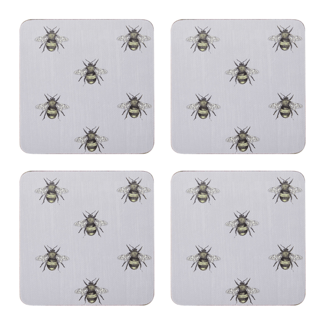 Creative Tops Bee Print Pack of 4 Premium Coasters - TABLEMATS/COASTERS - Beattys of Loughrea