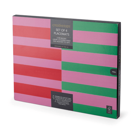 Creative Tops Stripe Print Pack of 4 Premium Placemats - TABLEMATS/COASTERS - Beattys of Loughrea