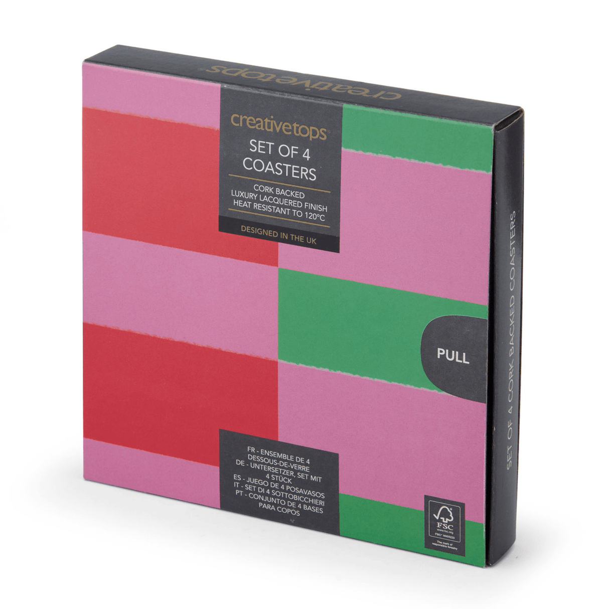 Creative Tops Stripe Print Pack of 4 Premium Coasters - TABLEMATS/COASTERS - Beattys of Loughrea