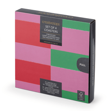 Creative Tops Stripe Print Pack of 4 Premium Coasters - TABLEMATS/COASTERS - Beattys of Loughrea