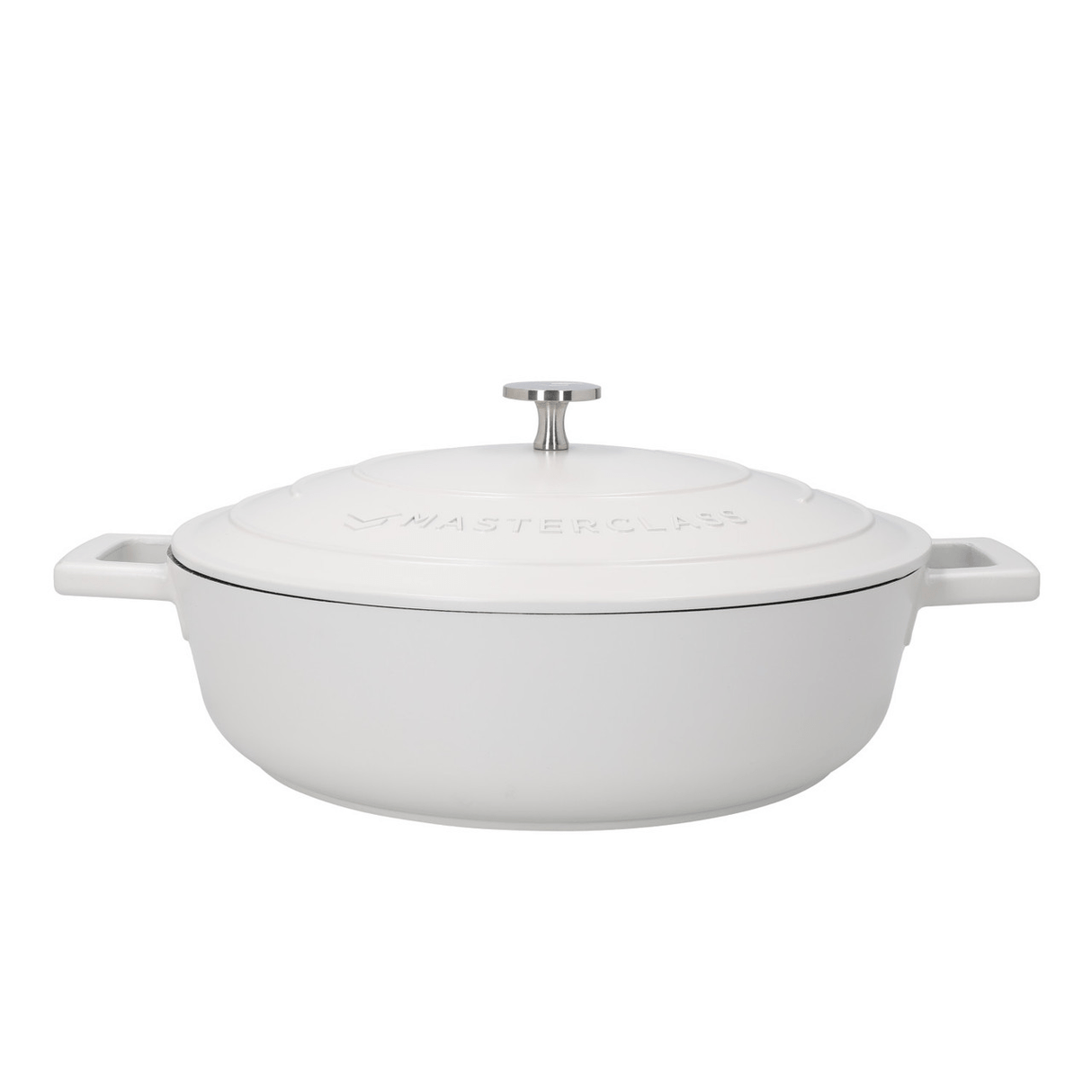 MasterClass Cast Aluminium Shallow Casserole Dish, 4L, Cream - CAST IRON KITCHENWARE - Beattys of Loughrea