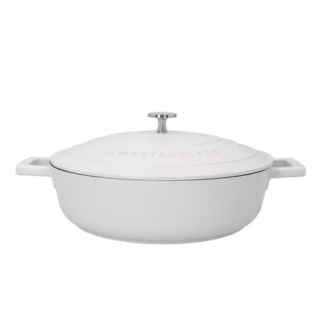 MasterClass Cast Aluminium Shallow Casserole Dish, 4L, Cream - CAST IRON KITCHENWARE - Beattys of Loughrea