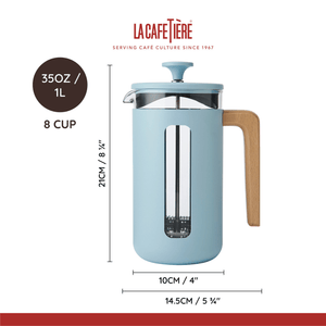 La Cafetière Pisa 8 Cup Cafetiere, Sky Blue - CAST IRON KITCHENWARE - Beattys of Loughrea