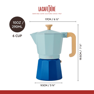 La Cafetière Venice 6 Cup Espresso Maker - Aluminium, Sky Blue, Two Tone - TEA/COFFEE MAKER/BODUM/MILLS - Beattys of Loughrea