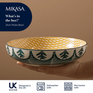Mikasa Green Leafy Pattern Stoneware Bowl, 21cm - GENERAL LOOSE WARE - Beattys of Loughrea