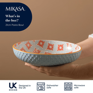 Mikasa Blue Mosaic Stoneware Bowl, 21cm - GENERAL LOOSE WARE - Beattys of Loughrea