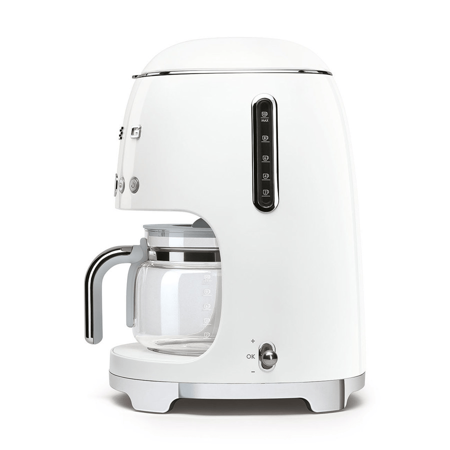 Smeg DCF02PBUK Drip Coffee Machine in White - COFFEE MAKERS / ACCESSORIES - Beattys of Loughrea