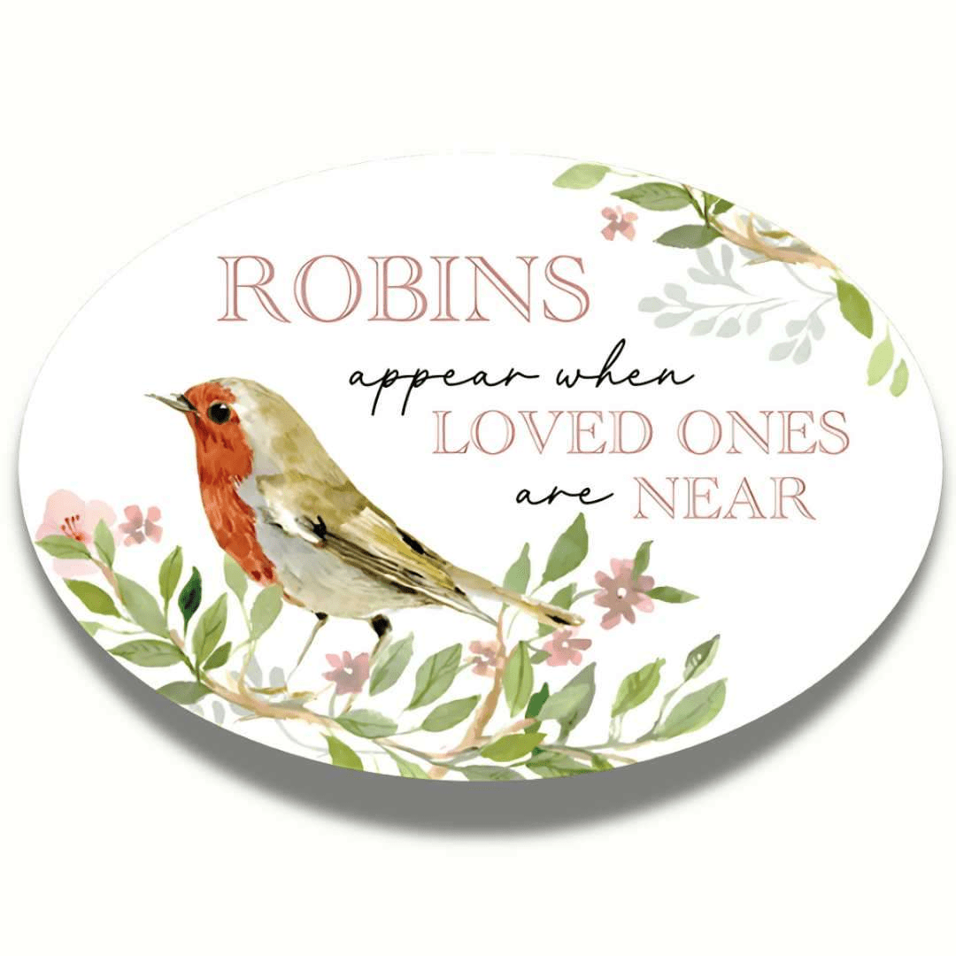 Robins Near You Ceramic Oval Plaque - WALL PLAQUE/STATUES - Beattys of Loughrea