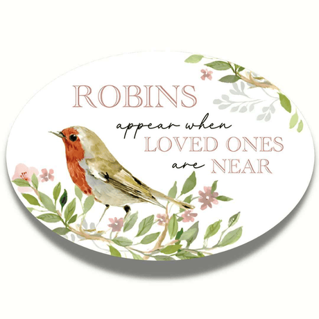 Robins Near You Ceramic Oval Plaque - WALL PLAQUE/STATUES - Beattys of Loughrea