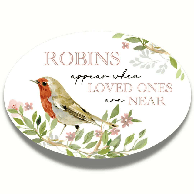 Robins Near You Ceramic Oval Plaque - WALL PLAQUE/STATUES - Beattys of Loughrea