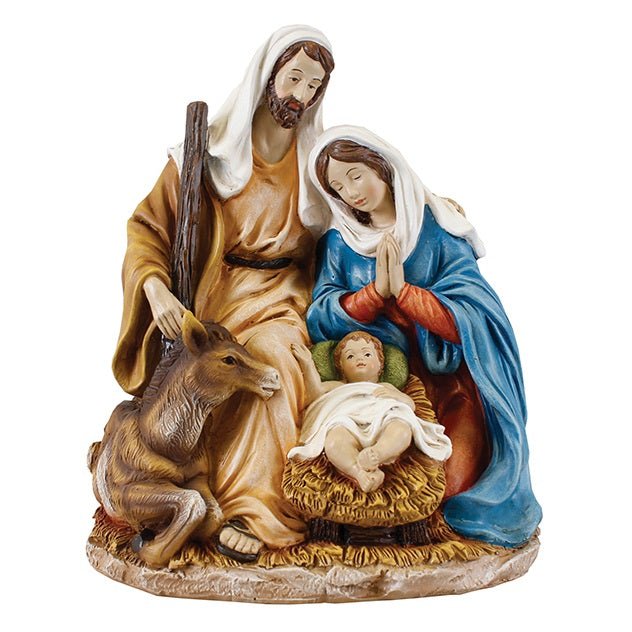 Resin Holy Family Nativity - 10 inch (89560) - XMAS CERAMIC WOOD RESIN GLASS ORNAMENTS - Beattys of Loughrea