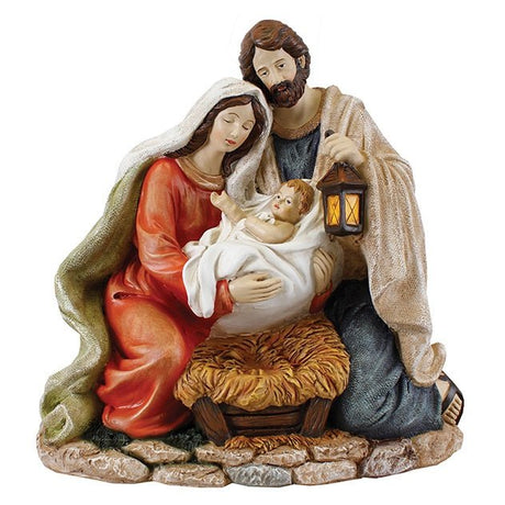 Resin Holy Family Nativity - 10 inch (89562) - XMAS CERAMIC WOOD RESIN GLASS ORNAMENTS - Beattys of Loughrea