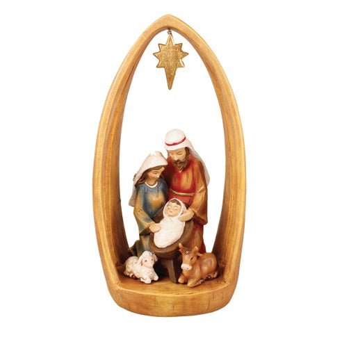 Resin Nativity Arch - Star/12 inch/ 5 Figures (89614) - XMAS CERAMIC WOOD RESIN GLASS ORNAMENTS - Beattys of Loughrea