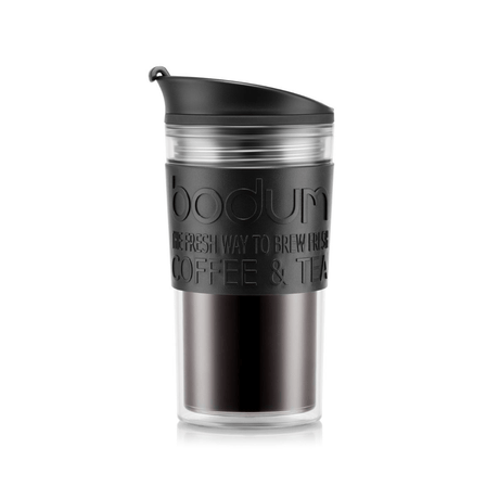 Bodum Clear Travel Mug 0.35 l, 12 oz. Black - FLASKS - Beattys of Loughrea