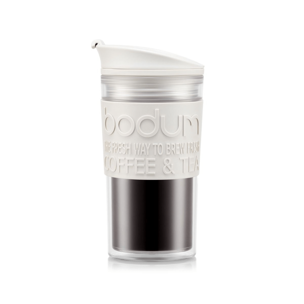 Bodum Clear Travel Mug 0.35 l, 12 oz. Off White - FLASKS - Beattys of Loughrea