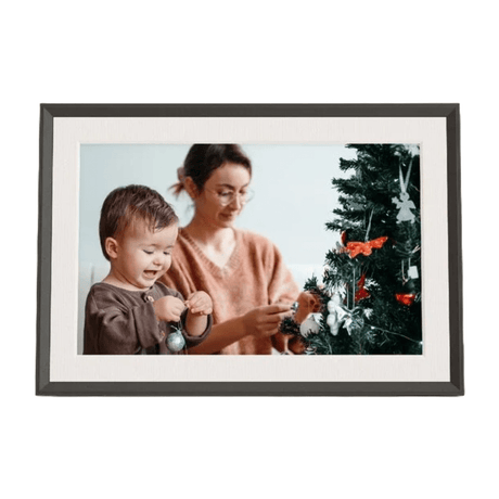 Aura Carver WiFi - Connected 10.1" LCD Digital Picture Frame - Gravel with Mat White - DIGITAL PICTURE FRAME - Beattys of Loughrea