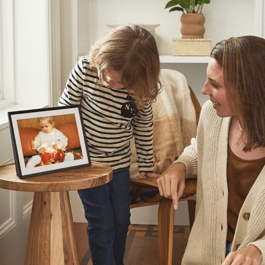 Aura Carver WiFi - Connected 10.1" LCD Digital Picture Frame - Gravel with Mat White - DIGITAL PICTURE FRAME - Beattys of Loughrea
