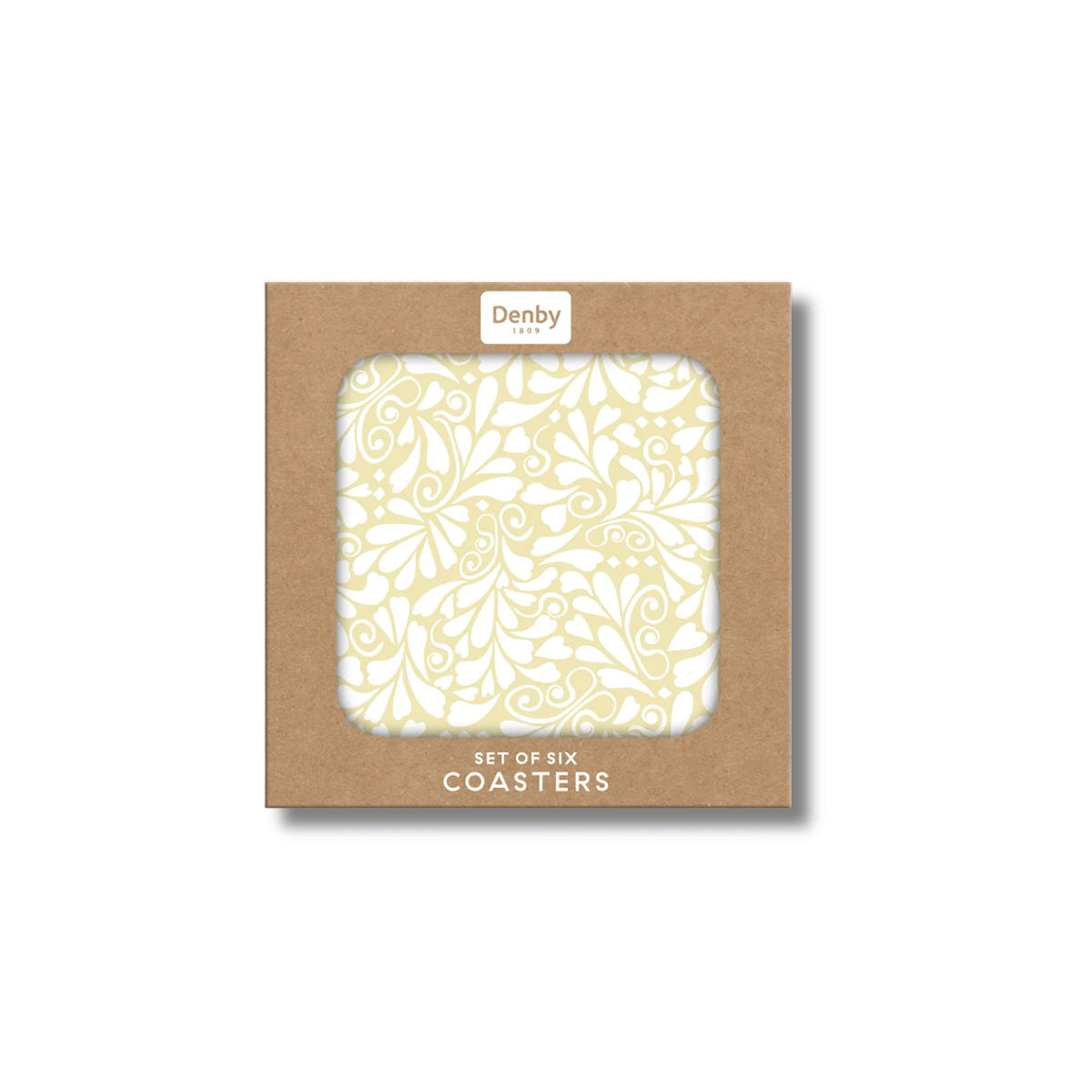 Denby Jasmine Gold Coasters Set of 6 - TABLEMATS/COASTERS - Beattys of Loughrea