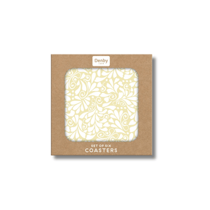 Denby Jasmine Gold Coasters Set of 6 - TABLEMATS/COASTERS - Beattys of Loughrea