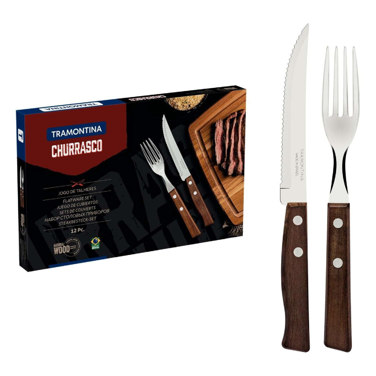 Tramontina Churrasco 12-Piece Steak Knife & Fork Set