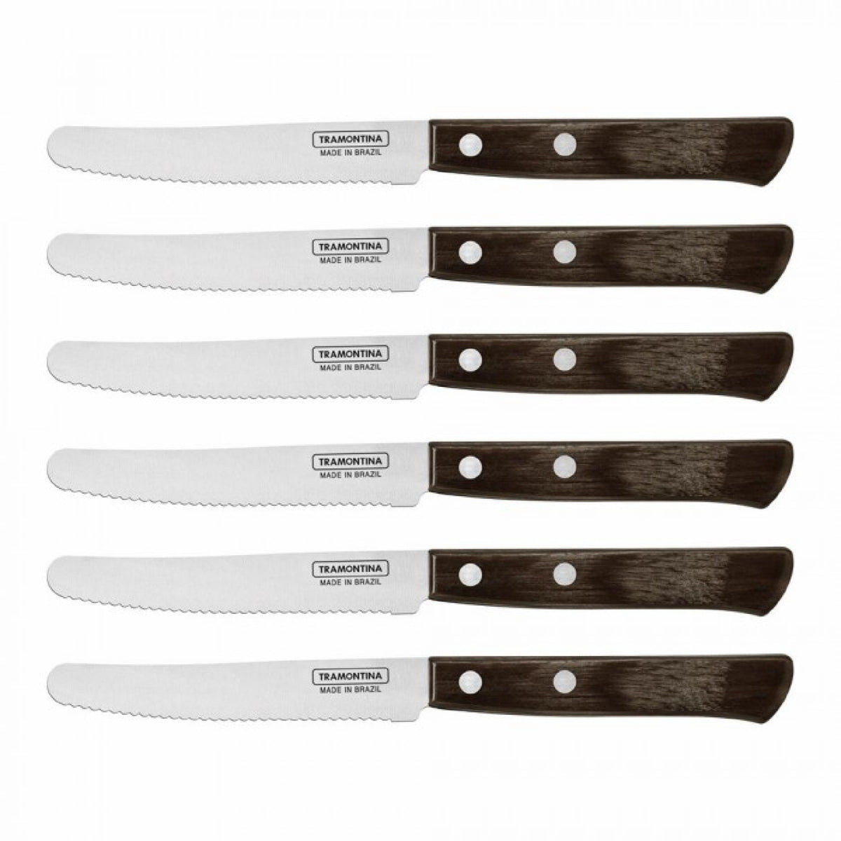 Tramontina 6-Piece Fruit & Tomato Knife Set, Wooden Handles