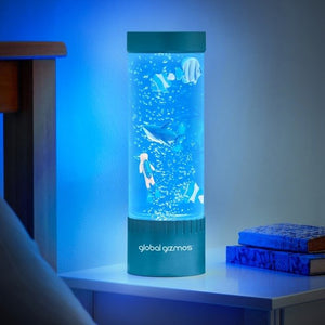 Global Gizmos 32cm Scuba Diver Bubble Lamp - Metallic Blue - NIGHT LIGHT PLUG IN - Beattys of Loughrea