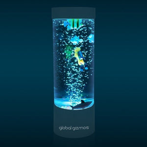 Global Gizmos 32cm Scuba Diver Bubble Lamp - Metallic Blue - NIGHT LIGHT PLUG IN - Beattys of Loughrea