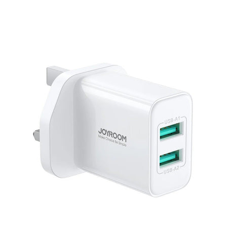 Joyroom 2.1Amp 2 x USB A Dual Charger Plug - White | HL - TCN04 - USB PC ACCESSORIES - Beattys of Loughrea