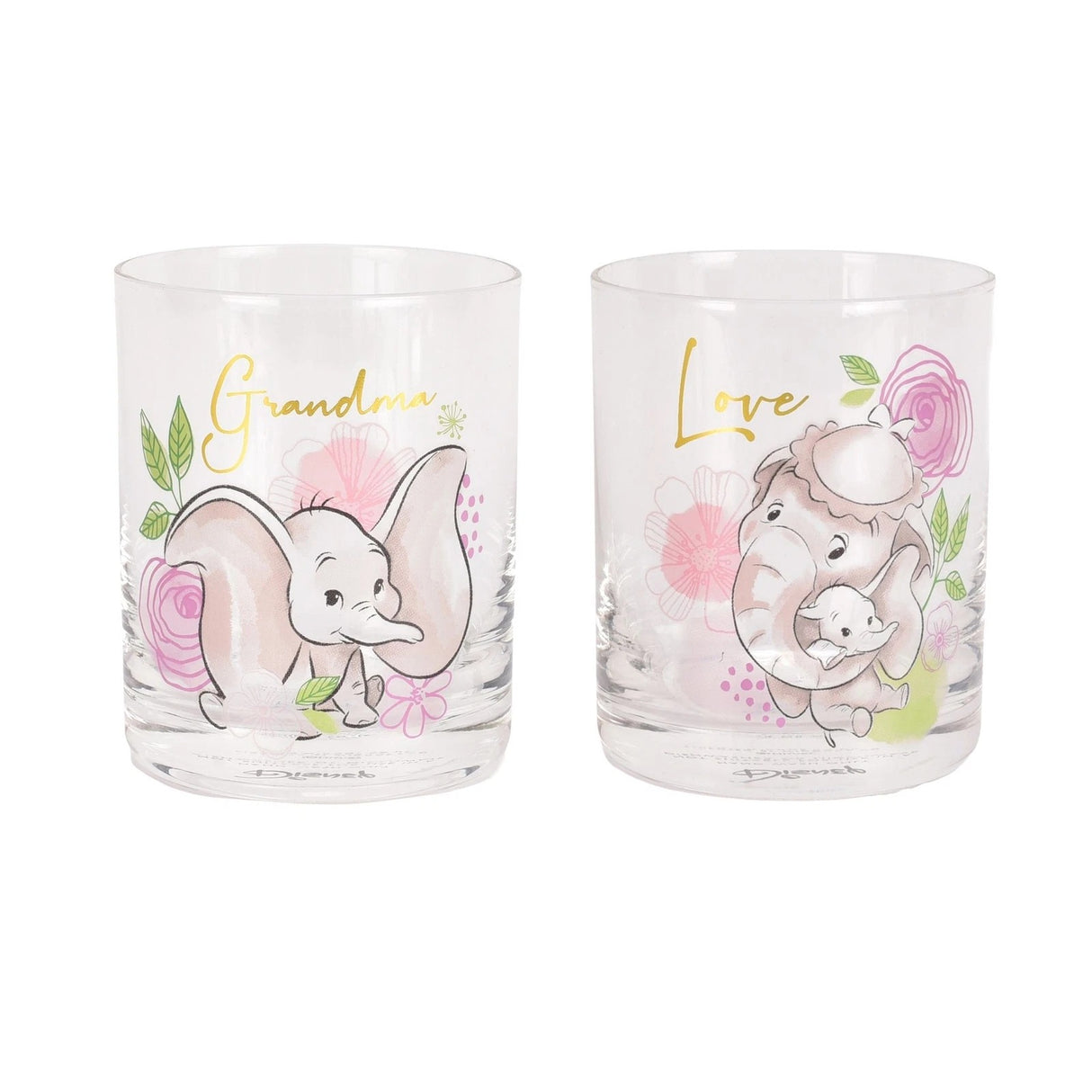 Disney Set of 2 Dumbo Glasses 10 x 8cm - Grandma - DRINKING GLASSES - Beattys of Loughrea