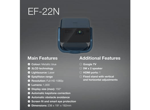 Epson EF22N Metallic Blue Projector V11HB38440 - PROJECTOR - Beattys of Loughrea