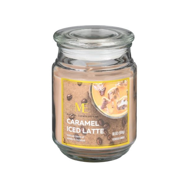 Modern Expressions 18oz Candle Jar 'Caramel Iced Latte' - CANDLES - Beattys of Loughrea