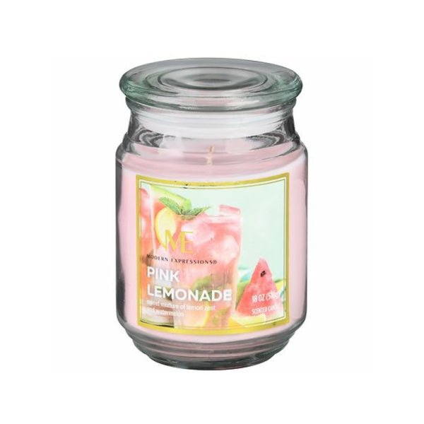 Modern Expressions 18oz Candle Jar 'Pink Lemonade' - CANDLES - Beattys of Loughrea