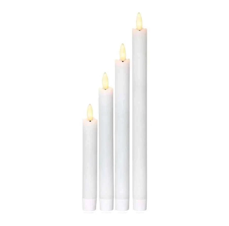 Eglo 4pc White Led Tapered Candles Assorted Heights - BATTERY LED CANDLES - Beattys of Loughrea