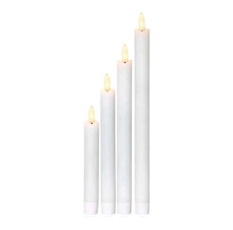 Eglo 4pc White Led Tapered Candles Assorted Heights - BATTERY LED CANDLES - Beattys of Loughrea