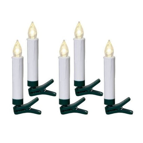 Eglo Set Of 5 Led Candle Tree Lights With Clips 13cm - XMAS BATTERY OPERATED LIGHTS - Beattys of Loughrea