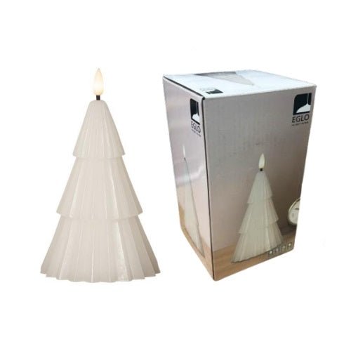Eglo Led Tree Shaped Pillar Candle White 18cm - XMAS BATTERY OPERATED LIGHTS - Beattys of Loughrea