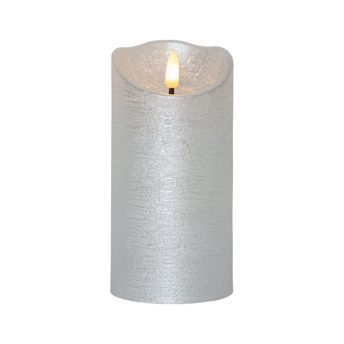 Eglo Silver Rustic Flame Candle 15cm - BATTERY LED CANDLES - Beattys of Loughrea