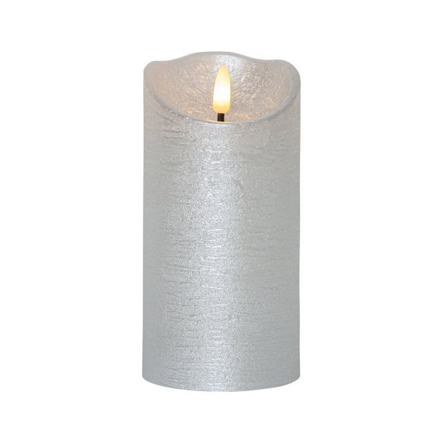 Eglo Silver Rustic Flame Candle 15cm - BATTERY LED CANDLES - Beattys of Loughrea