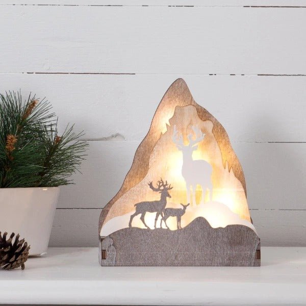 Eglo Reindeer and Mountain LED Decoration - XMAS ROOM DECORATION LARGE AND LIGHT UP - Beattys of Loughrea
