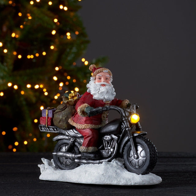 Eglo LED Santa Claus on Motorbike - XMAS ROOM DECORATION LARGE AND LIGHT UP - Beattys of Loughrea