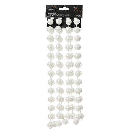 Decoris XXL Bead Garland 2.7m Shiny Winter White - XMAS BAUBLES - Beattys of Loughrea
